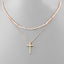 Cross & Bead Layered Necklace- 4 Colors