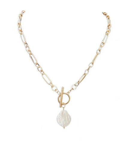 Toggle Pearl Pendant Necklace