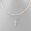 Cross & Bead Layered Necklace- 4 Colors