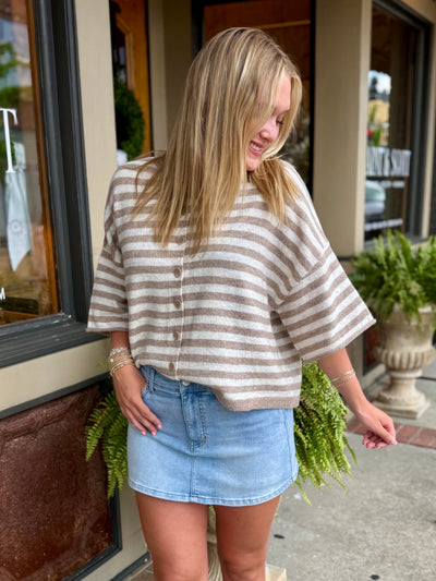 Sunday Stroll Cardigan- Light Mocha