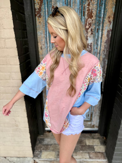 Patchwork Oversized Top