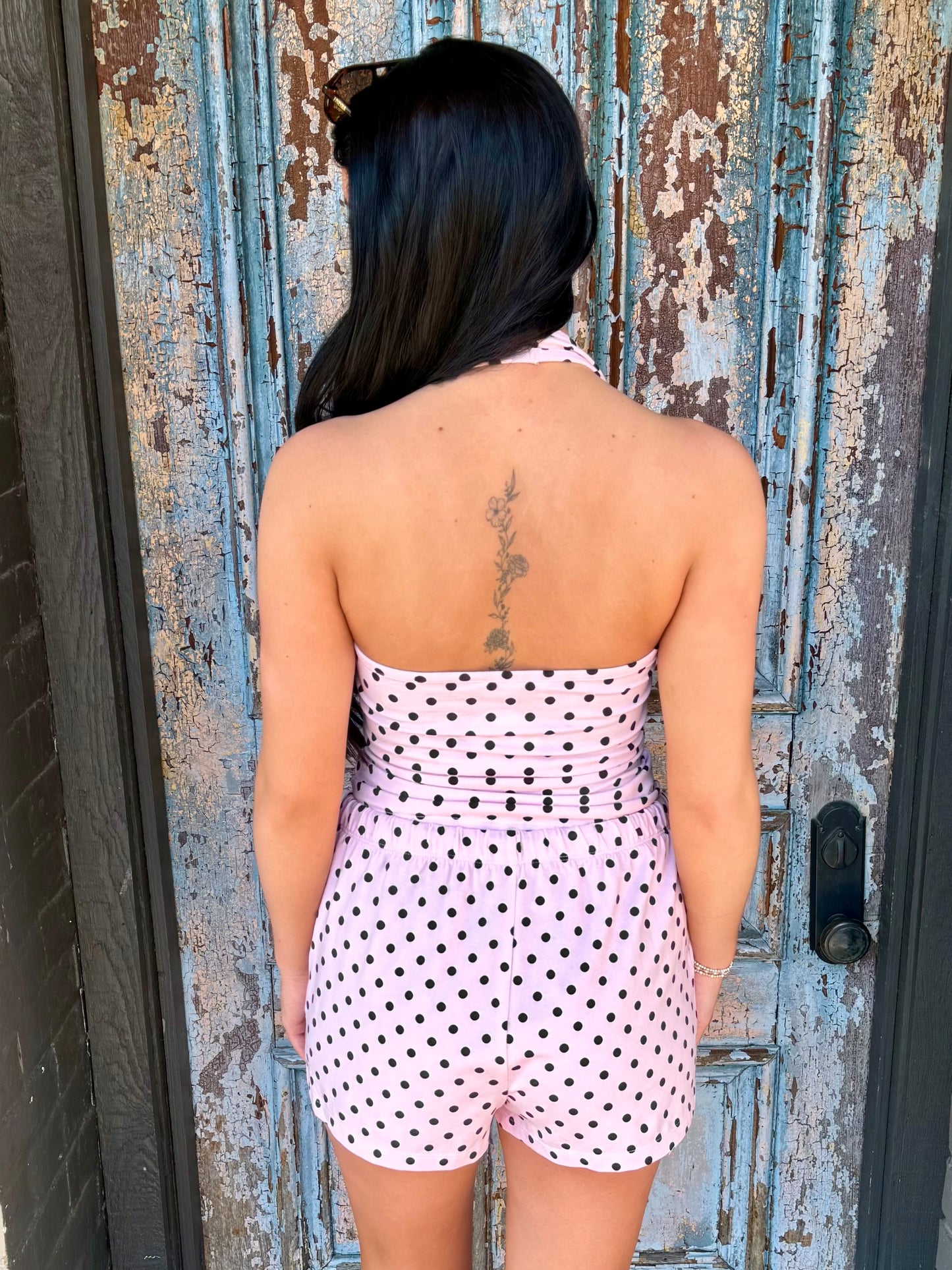 Polka-Dot Halter Set- Pink