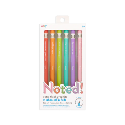 noted! graphite mechanical pencils - set of 6
