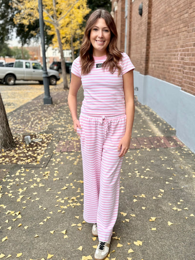 Lulu Mac Stripe Top- Pink