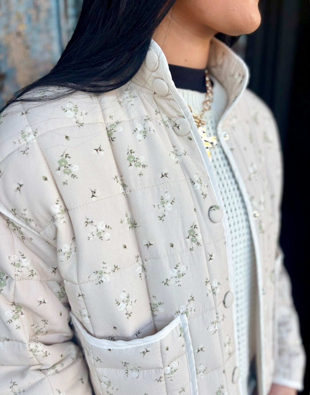 Floral Jacket- Tan