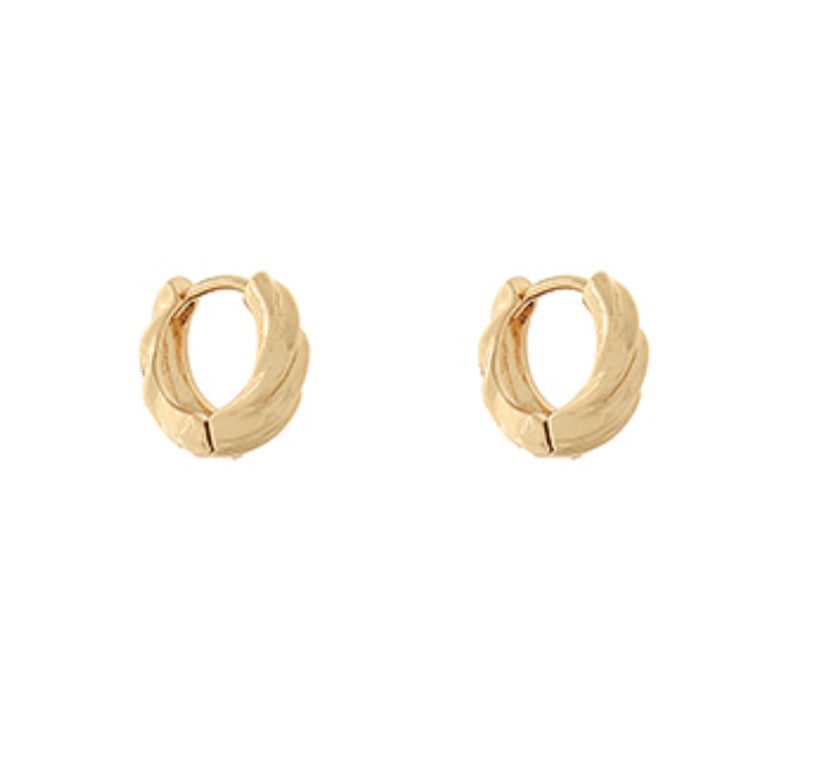 Textured Huggie Hoops