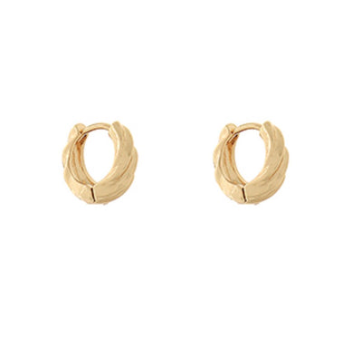 Textured Huggie Hoops
