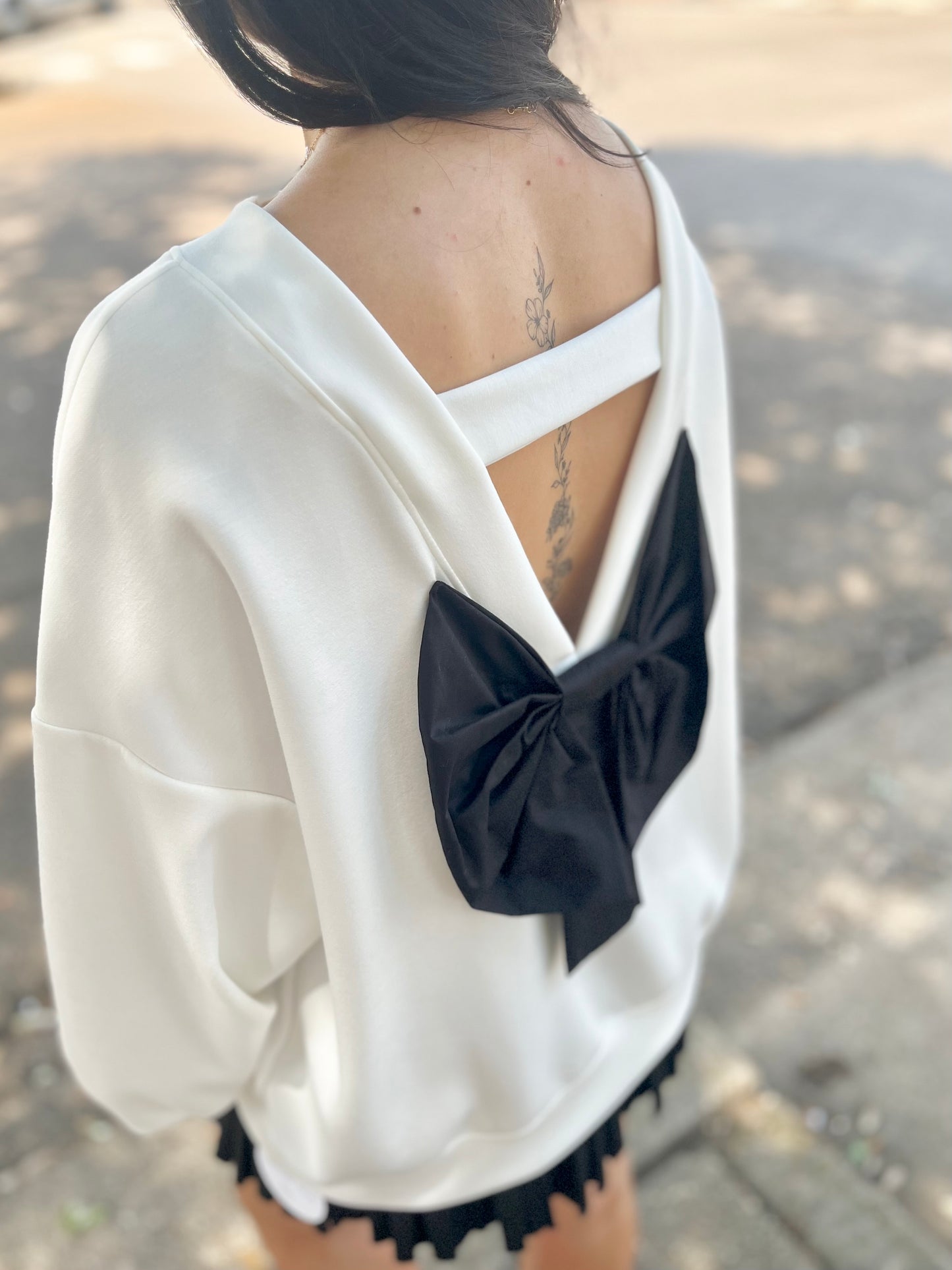 Bow-Back Oversized Pullover