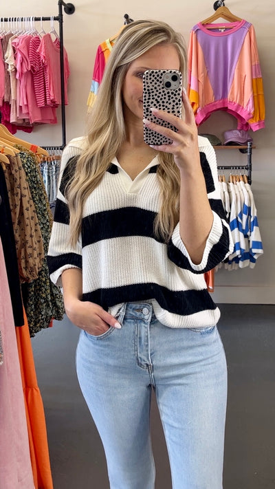 Black Striped Top