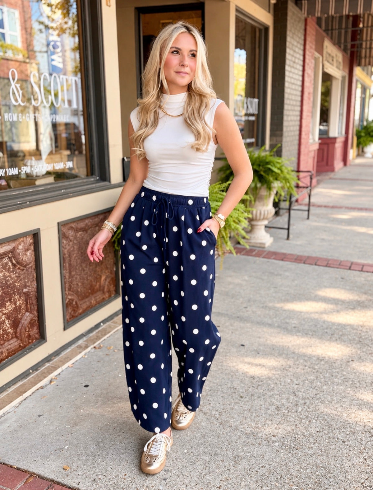 Polka Dot Barrel Sweatpants