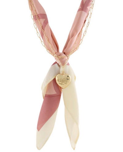 Heart Pendant Scarf Necklace- 5 Colors