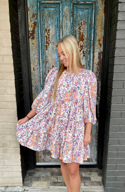 Emmie Floral Quarter Sleeve Dress