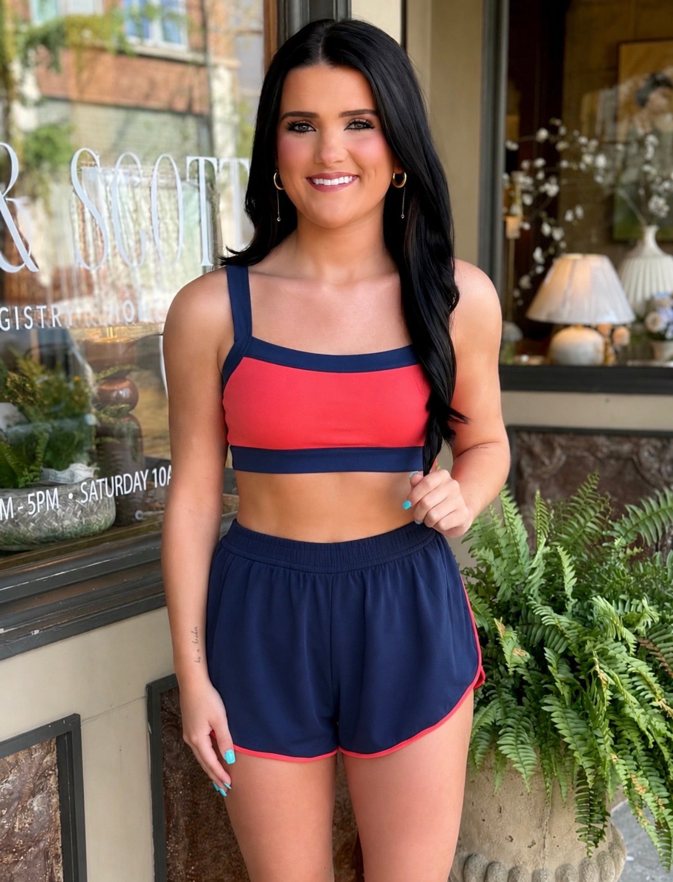 Layered Active Shorts- Navy