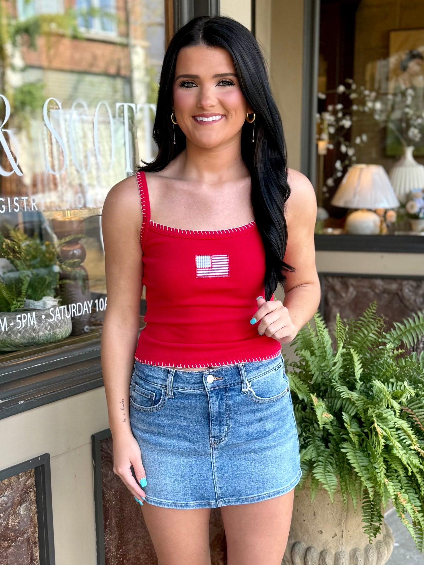 American Flag Tank- Red
