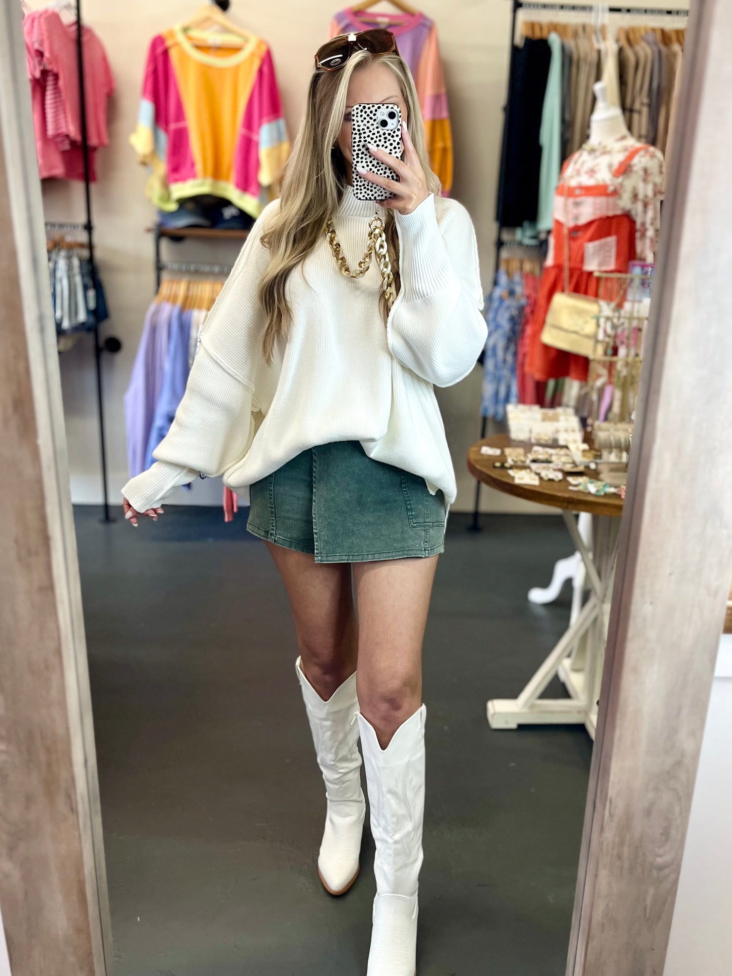 Knee High Boots- White