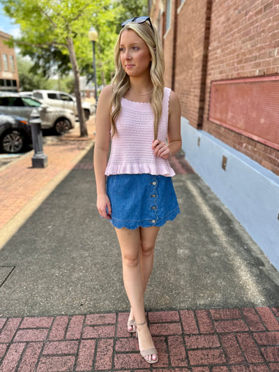 Reversible Knit Top- Pink