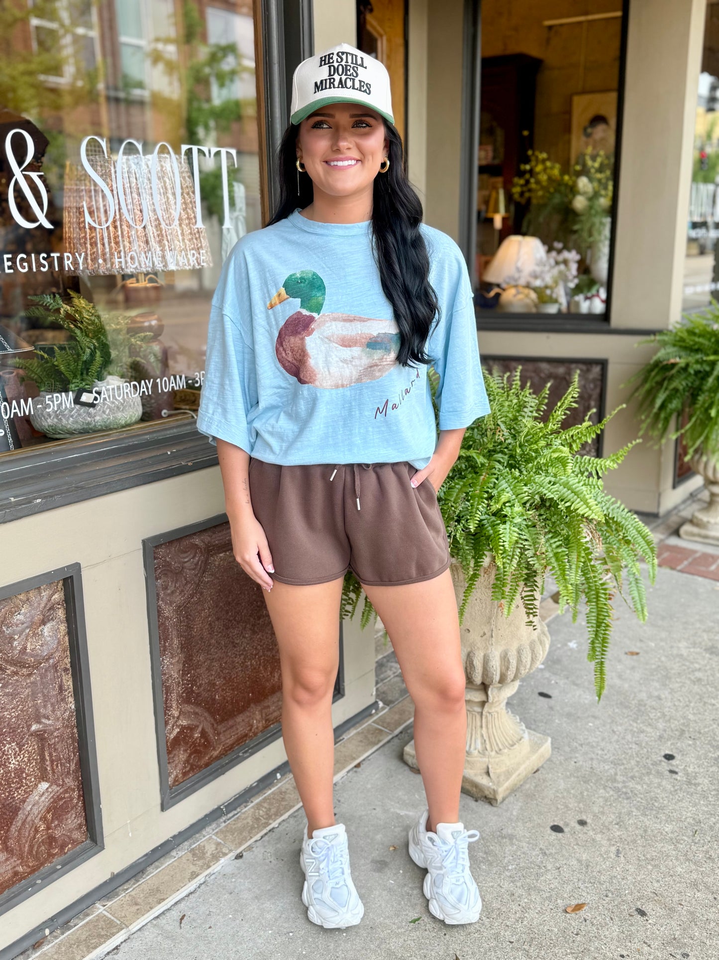 Mallard Oversized Tee- Baby Blue