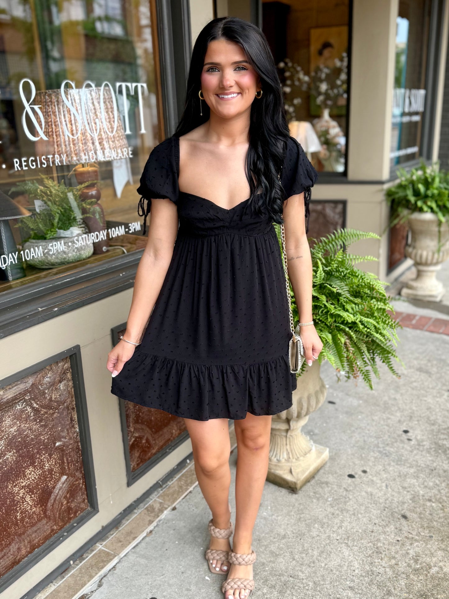 Sweetheart Mini Dress-Black