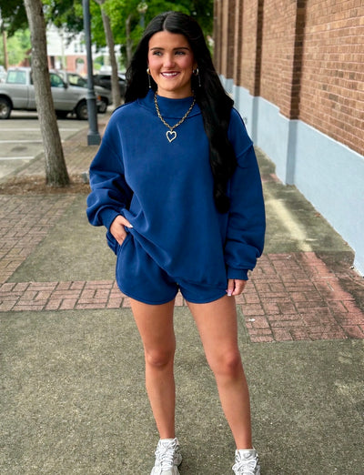 Drawstring Shorts- Navy