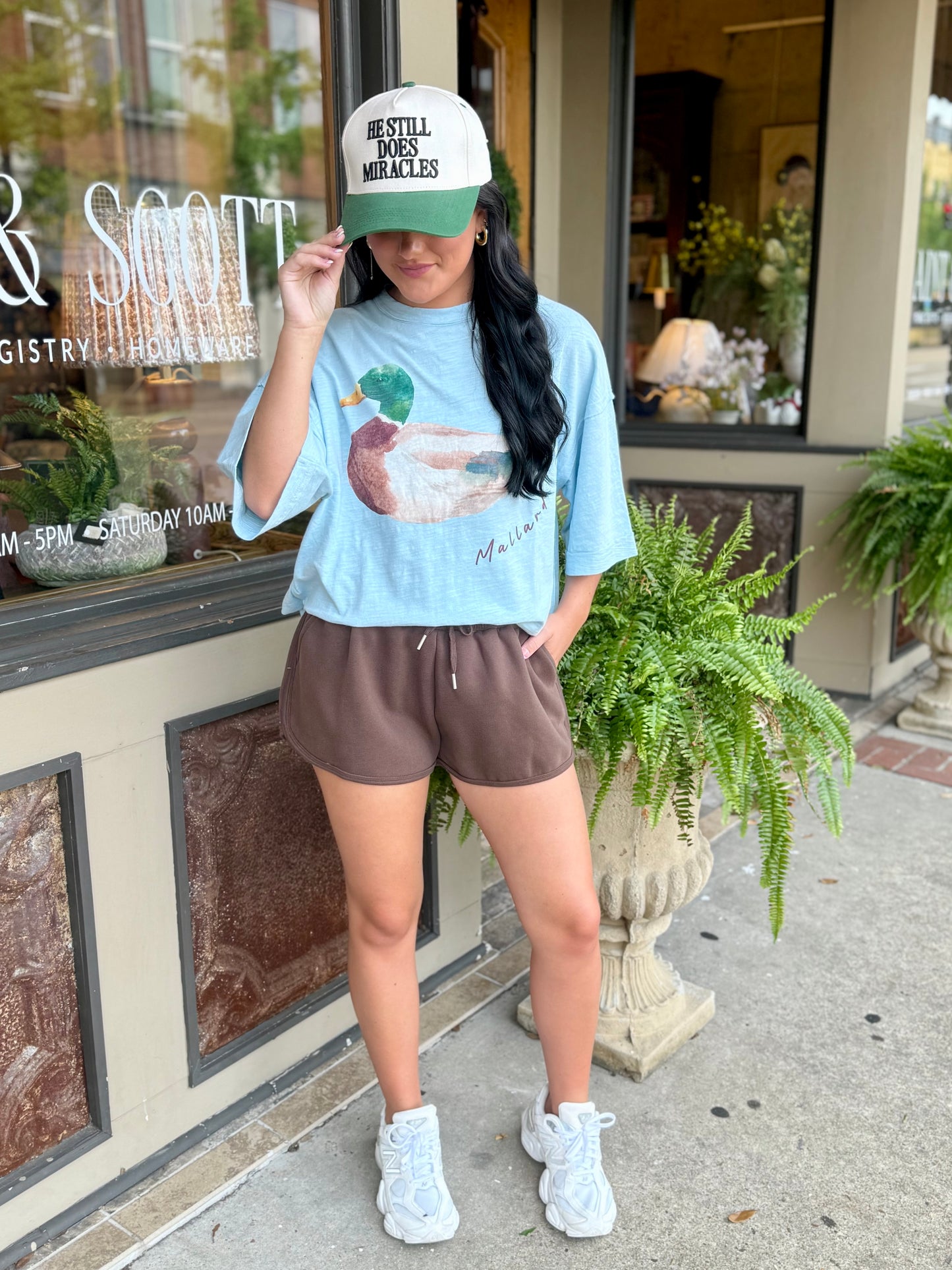 Mallard Oversized Tee- Baby Blue