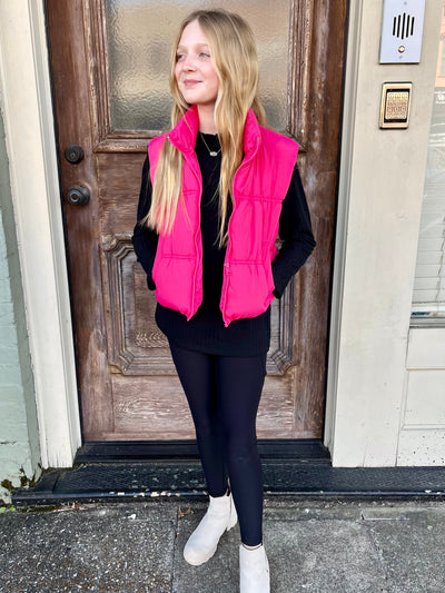 Puffer Vest- Pink/ Tween Sizing