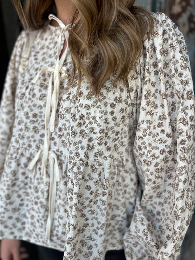 Vintage Floral Tie Top