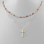 Cross & Bead Layered Necklace- 4 Colors