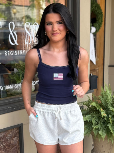 American Flag Tank- Navy
