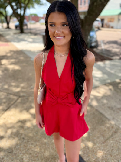 Backless Bow Romper