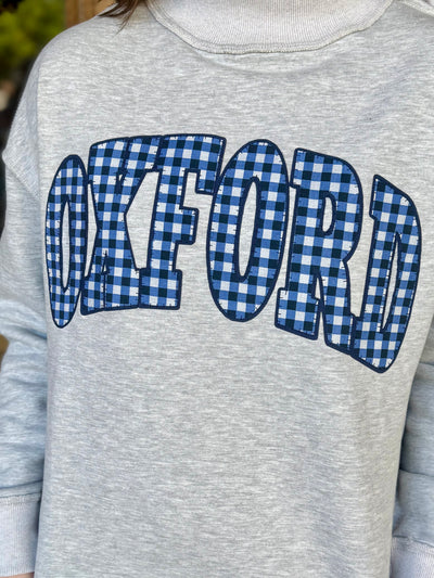 Oxford Gingham Mock Neck