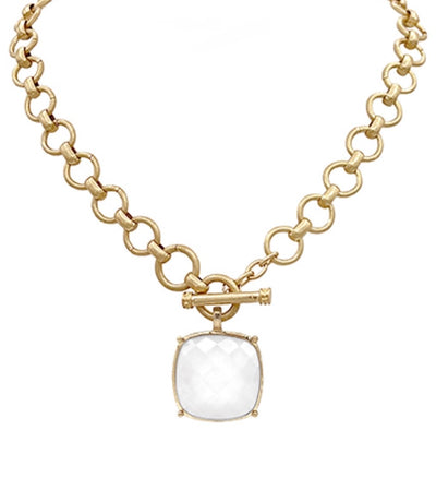 Cushion-Cut Pendant Necklace