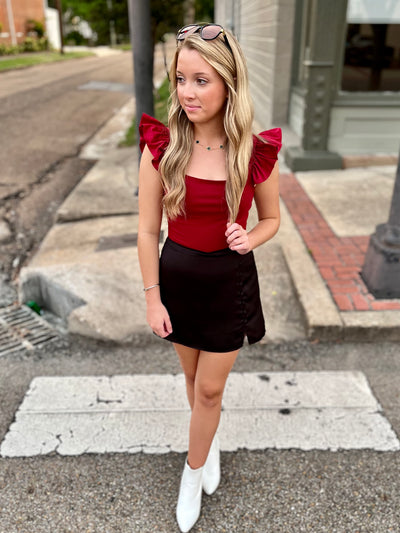 The Becca Bodysuit- Burgundy