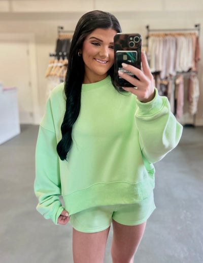 Sweat Shorts- Lime Green