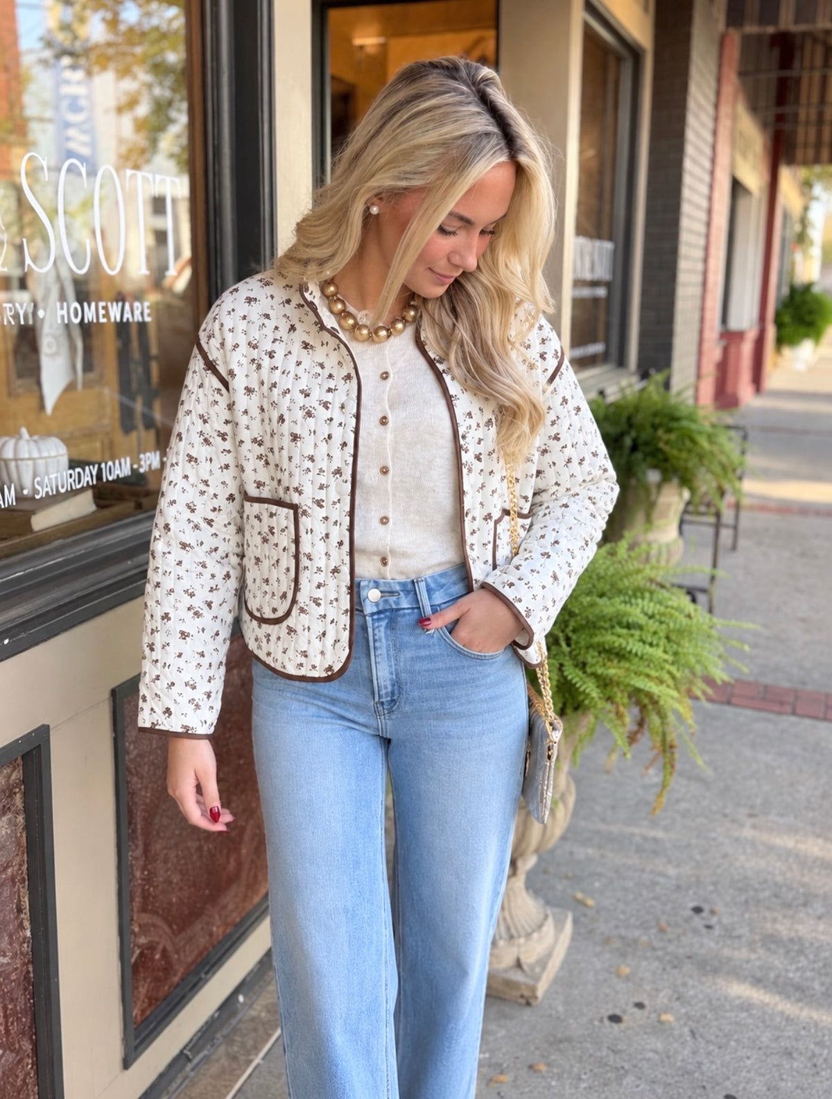 Floral Jacket- Cream