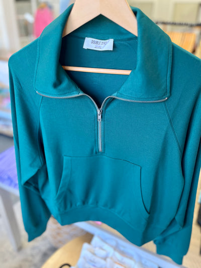 Half Zip Scuba- Dark Green