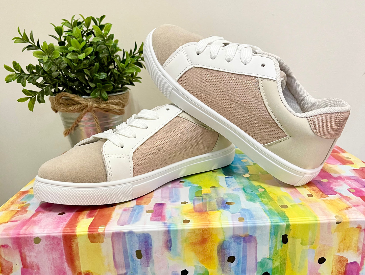 Girls Sneaker Rose Gold/Tan