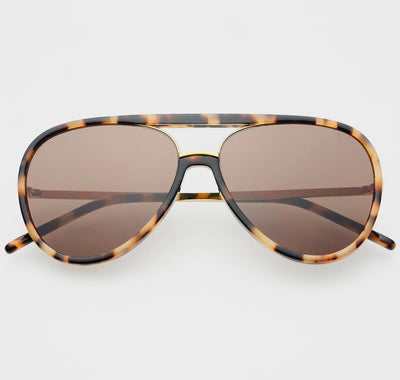 Shay Aviator Sunglasses- Milky Tortoise/Brown
