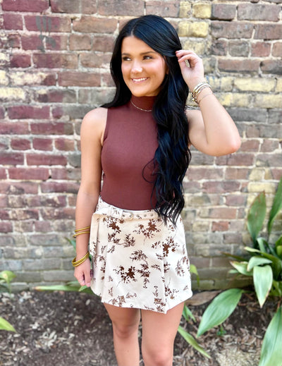 Mock Neck Bodysuit- Spice