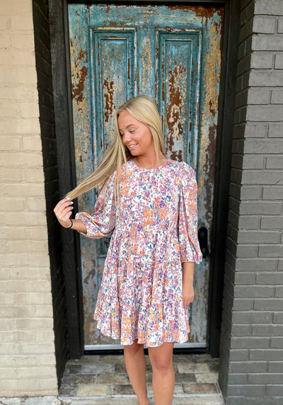 Emmie Floral Quarter Sleeve Dress