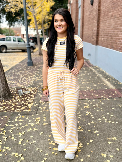 Lulu Mac Stripe Top- Yellow