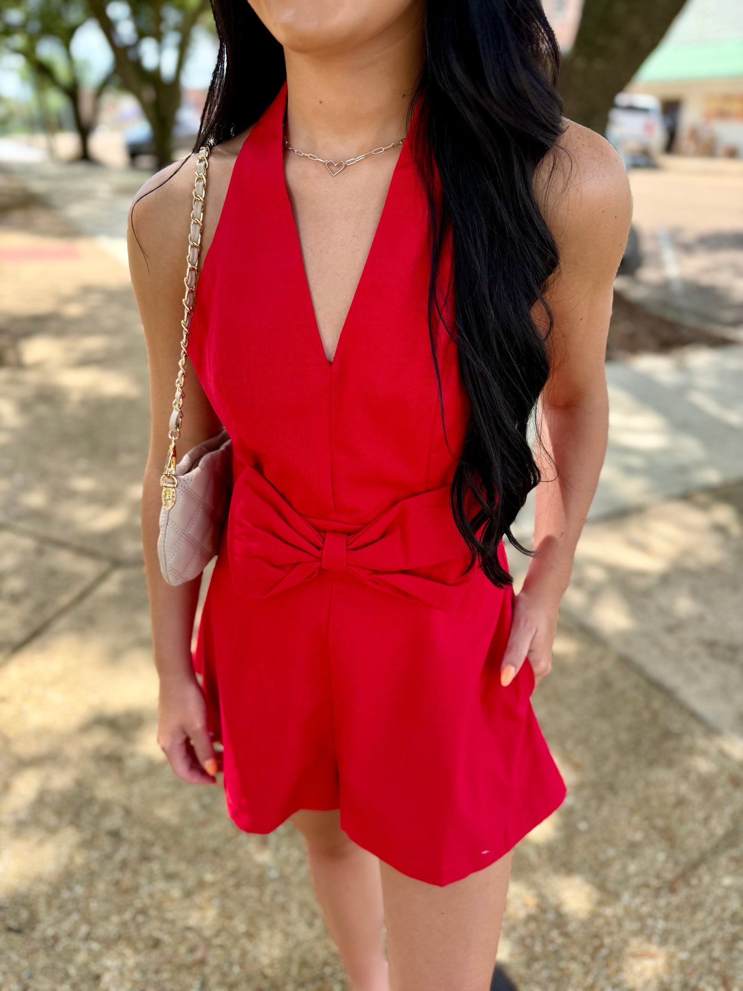 Backless Bow Romper