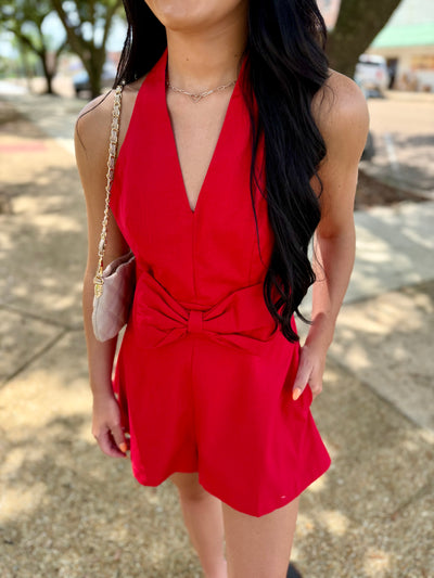 Backless Bow Romper