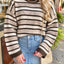 Heather Stripe Sweater -Brown