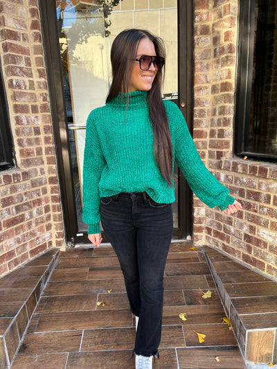 Esmeralda Chenille Sweater- Kelly Green