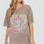 Free Bird Oversized Graphic Tee- Mocha