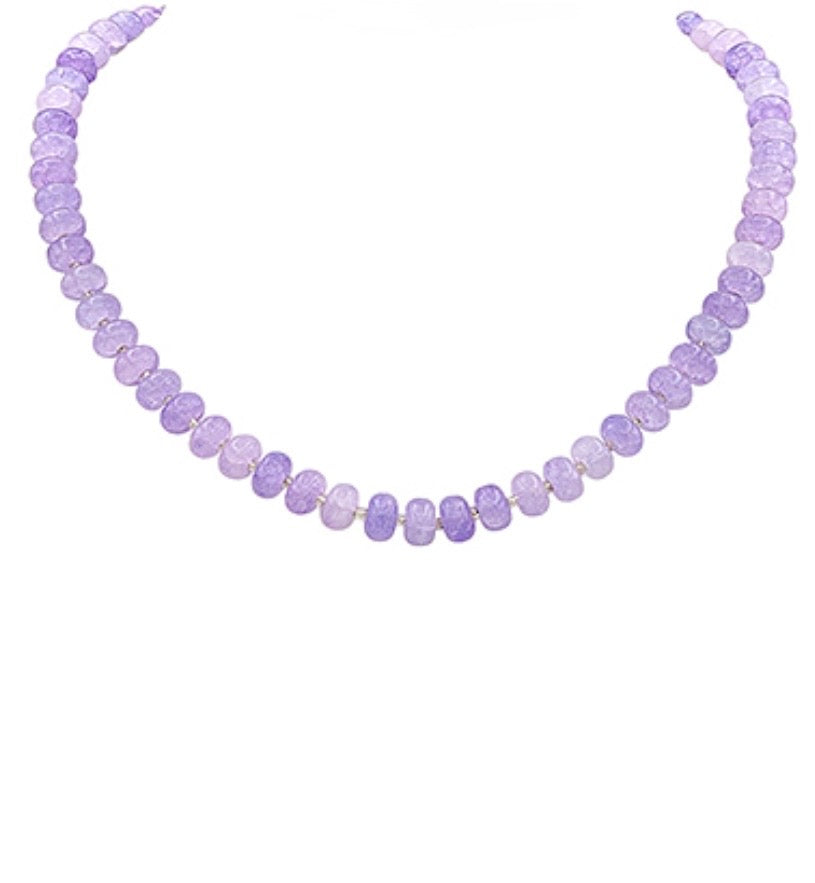 Rondelle Stone Necklace- 5 Colors