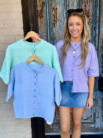 Brightside Cardigan- Sky Blue