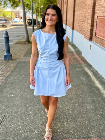 Cinch Me Up Mini Dress- Blue