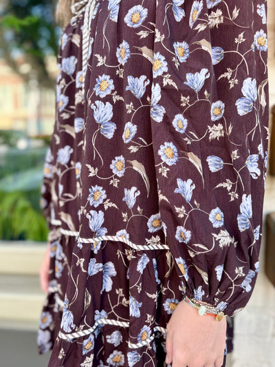 Brown Floral Mini Dress