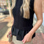 Mixed Media Top- Black